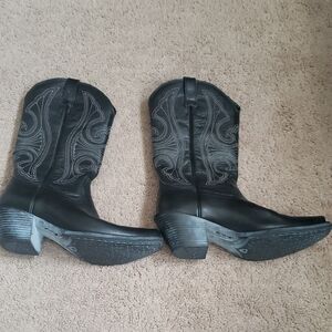 Ariat Cowboy Black Western Embroidered Boots Size 8 B